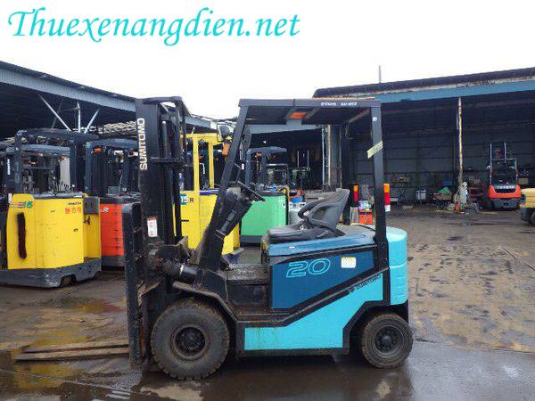 Xe nâng điện Sumitomo độ cao nâng 4 mét, ngồi lái